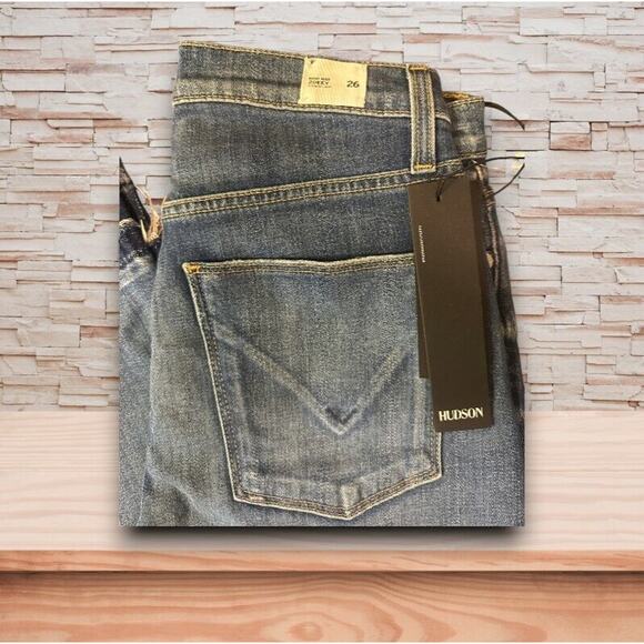Hudson Jean Zoeey High Rise Straight Crop Double Step Social Grace Size 26 NWT - Picture 8 of 9